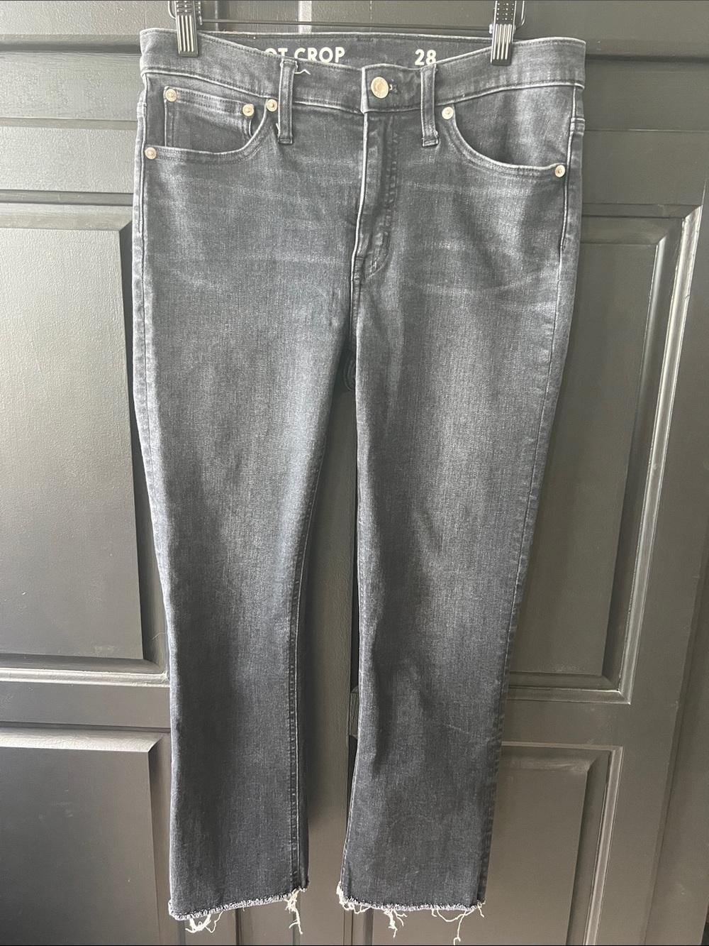 J.Crew Demi Bootcut Crop Black Jeans Size 28